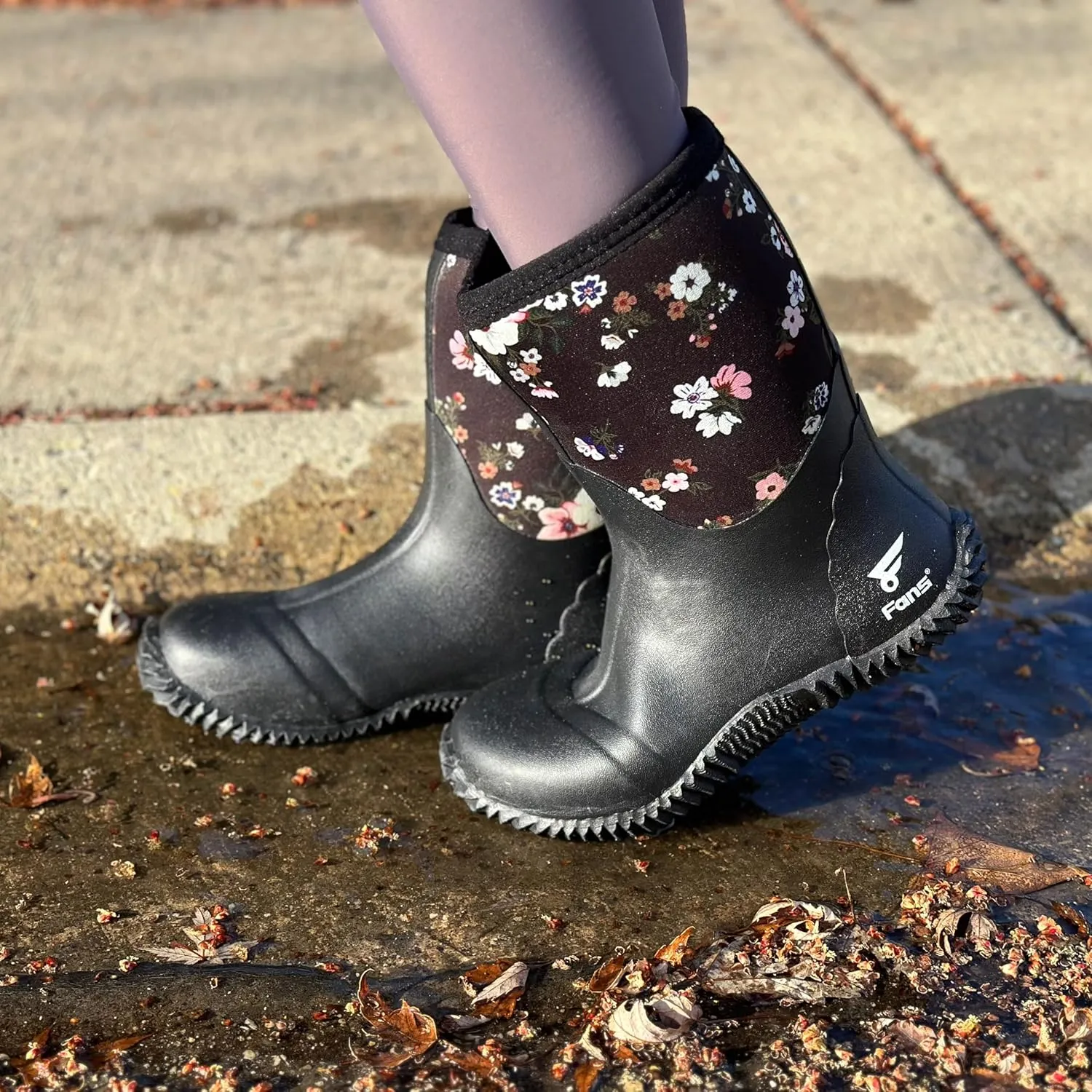 8 Fans Rubber Boots for Women,Waterproof Rain Boots,Lightweight Durable Work Boots for Fishing Farming Gardening