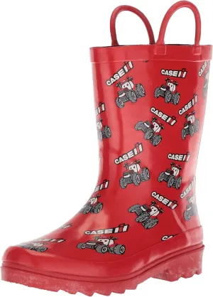 Ad Tec Kids 8 in Waterproof PVC Rubber Rain Boots - Easy On Off, Grippe Outsole for Gardening, Fishing, Farming, Playing and Many More