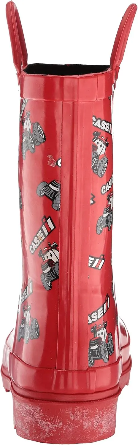 Ad Tec Kids 8 in Waterproof PVC Rubber Rain Boots - Easy On Off, Grippe Outsole for Gardening, Fishing, Farming, Playing and Many More