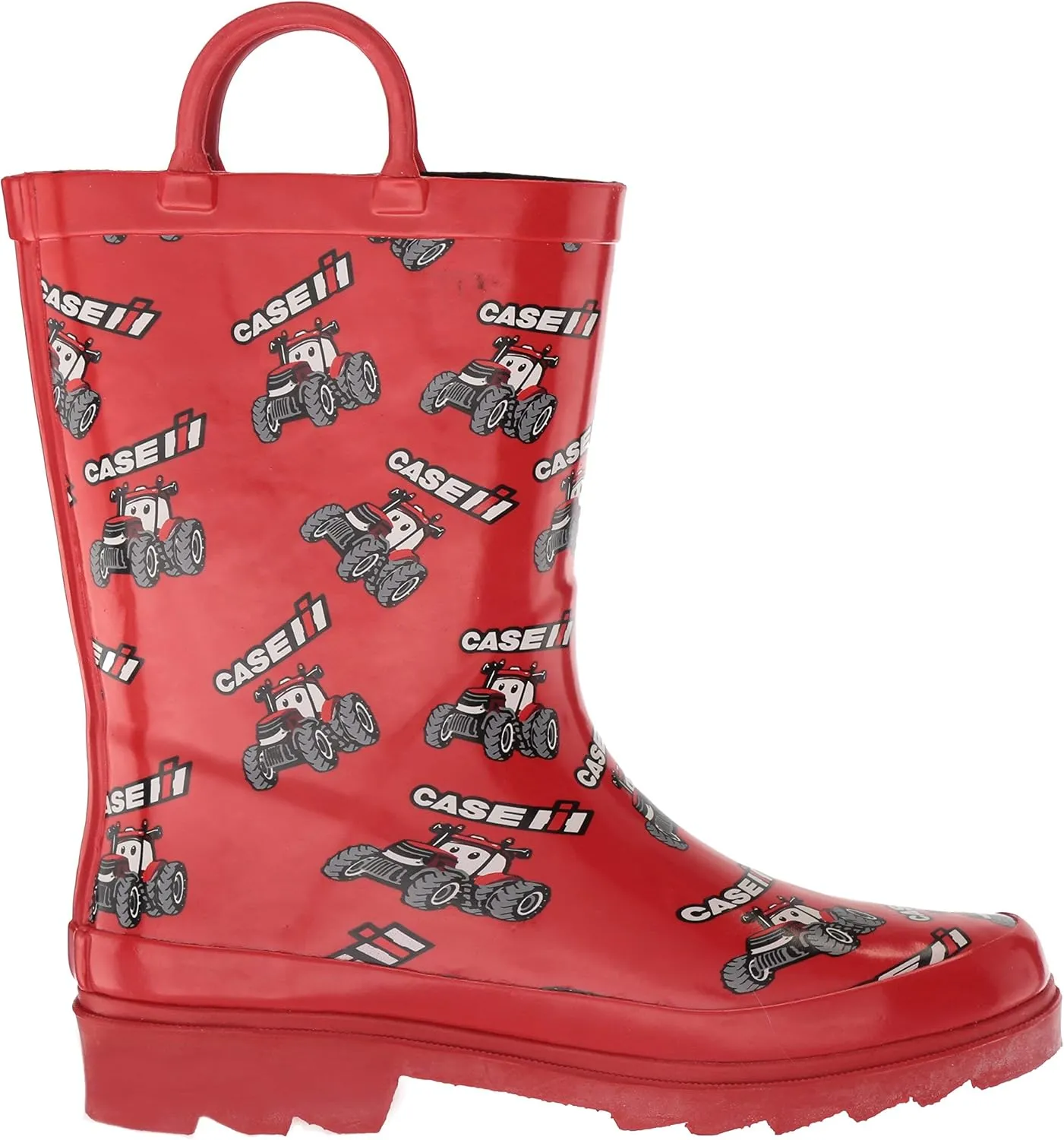 Ad Tec Kids 8 in Waterproof PVC Rubber Rain Boots - Easy On Off, Grippe Outsole for Gardening, Fishing, Farming, Playing and Many More