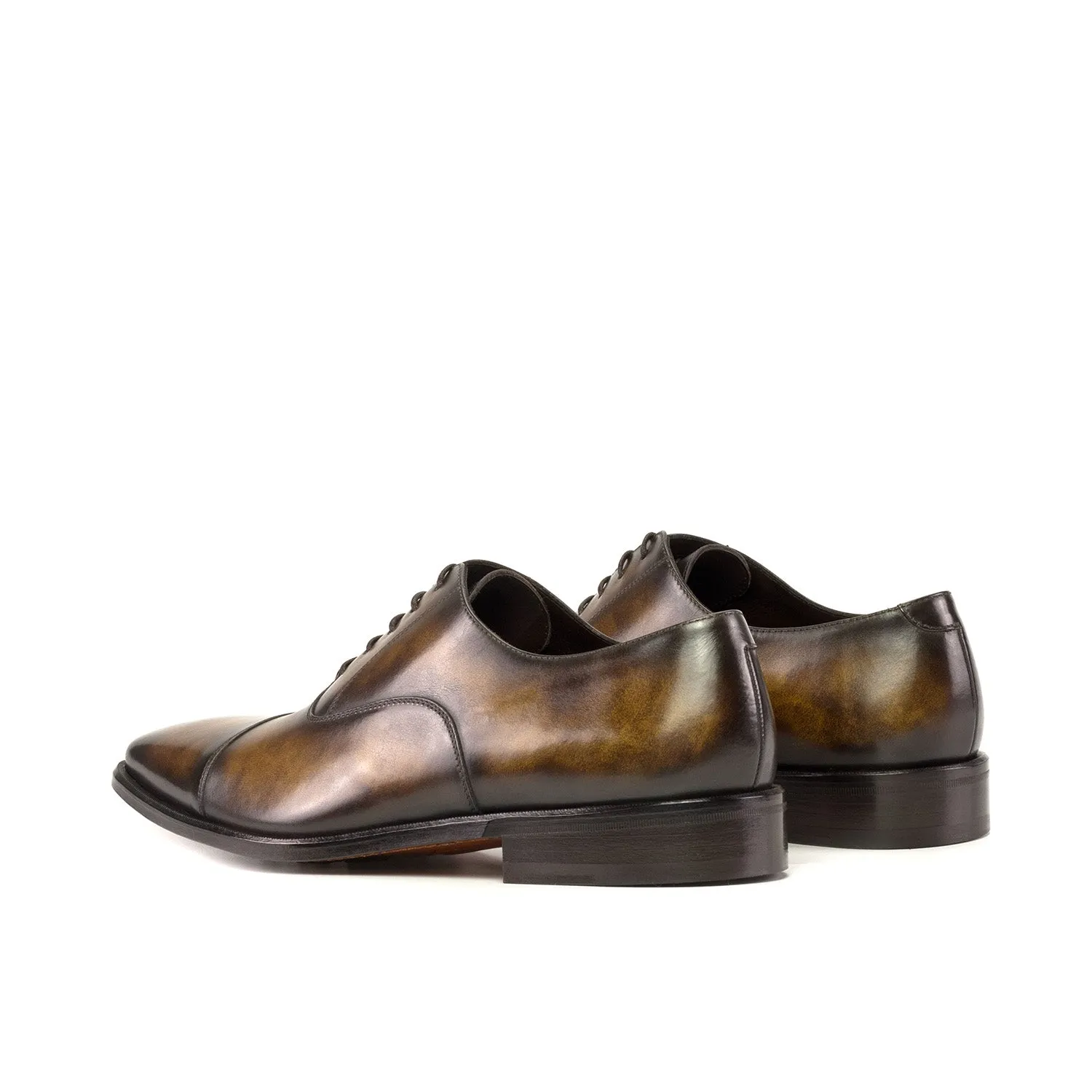 Ambrogio Bespoke Men's Shoes Tobacco Patina Leather Oxfords (AMB2344)