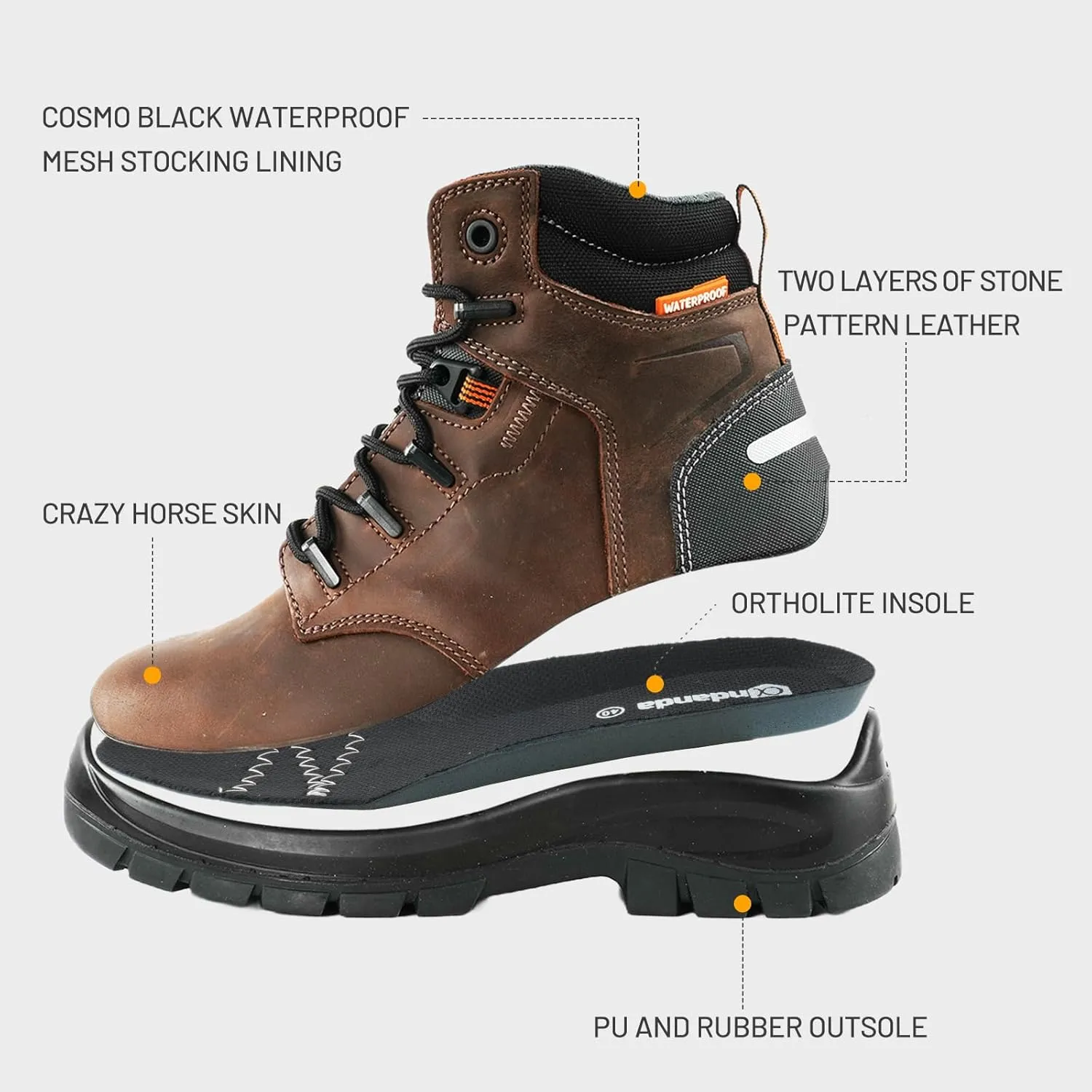ANDANDA Flyther High Top Waterproof Safety Boots