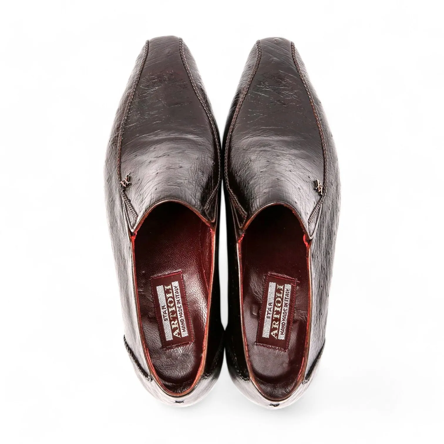 Artioli Siro Men's Shoes Buffered Ostrich Classic Slip-on Loafers (ART1066)