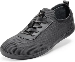 ATHMILE Men's Minimalist Barefoot Walking Shoes Gym Shoes for Women Men Wide Toe Box for Workout Crossfit Weightlifting Zero Drop Slip On Design Dark Grey