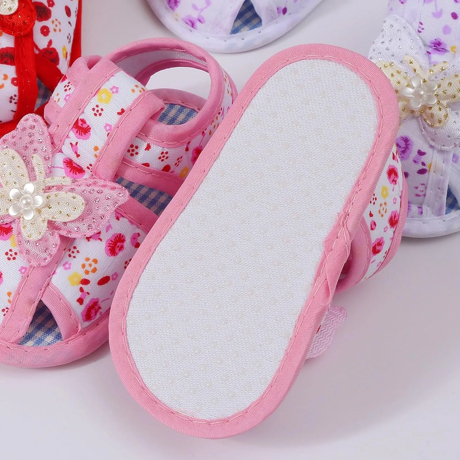 Baby Girl Dress Shoes, Infant Toddler First Walking Mary Jane Flats with Bowknot Non-Slip Soft Sole Wedding Shoes