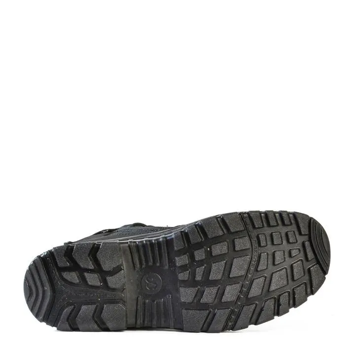 Bata Zippy Zip/Lace Safety Black Boot - 804-66641