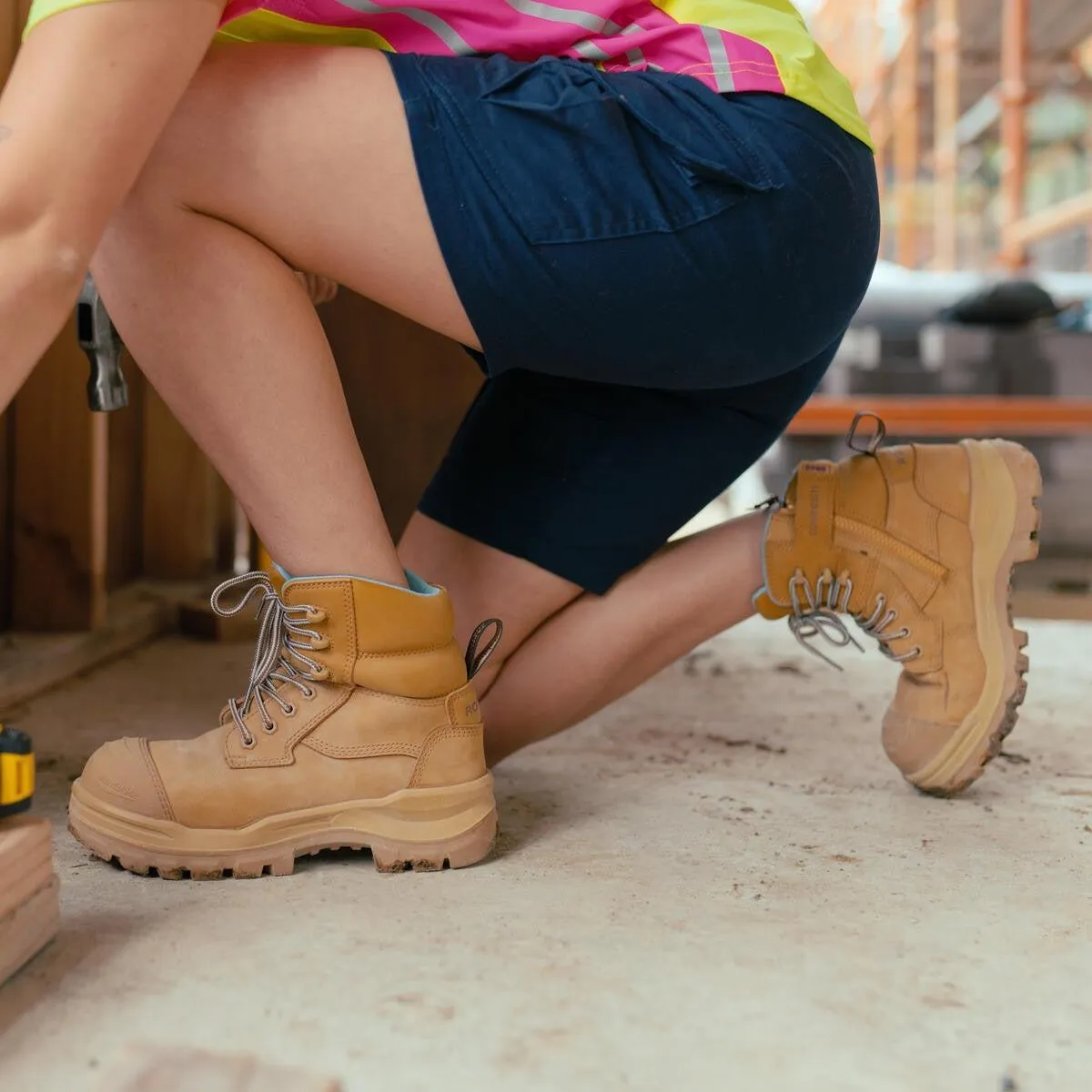 Blundstone RotoFlex Wheat Water Resistant Nubuck Zip Side Women's Safety Boot - 8860