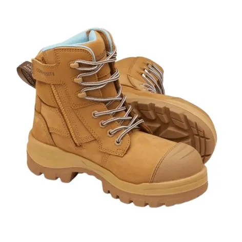 Blundstone RotoFlex Wheat Water Resistant Nubuck Zip Side Women's Safety Boot - 8860