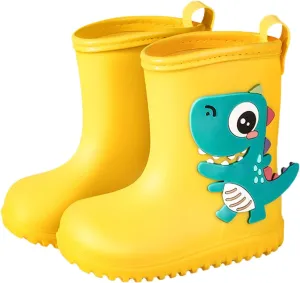 Boys Girls Rain Boots Non Slip Rubber Rain Boots for Toddlers and Kids with Cute Cartoon Design Snow Boys' Snow Boots