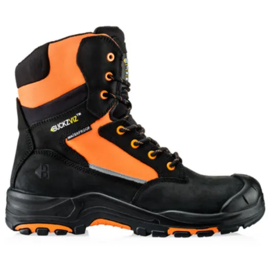 Buckler Safety Lace/Zip Boot – BVIZ1/OR | Hi-Vis, Waterproof & Slip-Resistant