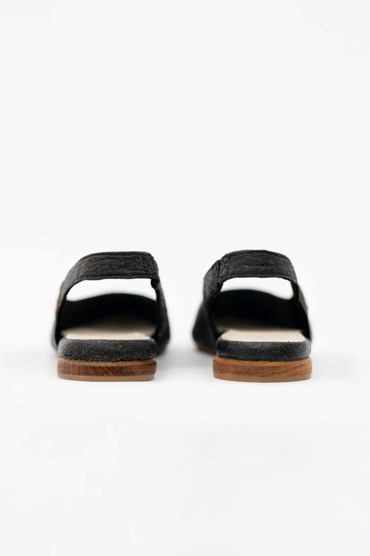 Cannes Piñatex® Vegan Leather Sling Back Flats | Charcoal
