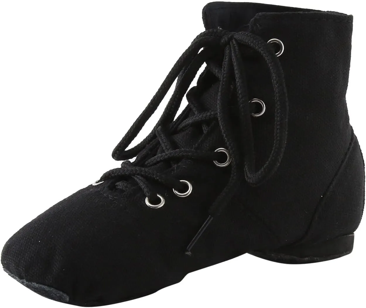 Canvas Jazz Boots for Girls Ankle Boots Lace-up Dancing Sneakers for Boys Split-Sole Dance Shoes Ballet Performance