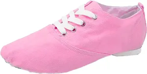 Canvas Jazz Shoes for Girls and Boys Slip-On Dance Shoes Kids Toddler Split Sole Flat Heel Training Shoes
