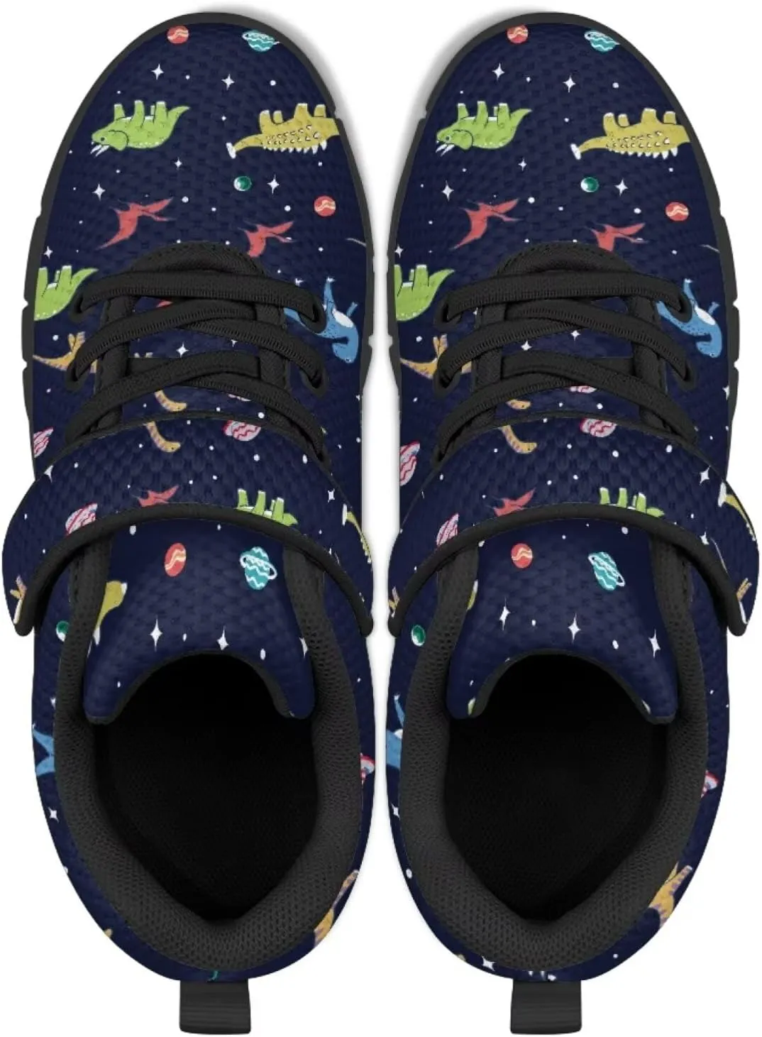 Children's Dinosaur School Sneaker Running Barefoot Shoes Lace Up Hiking Sneakers for Boys Girls