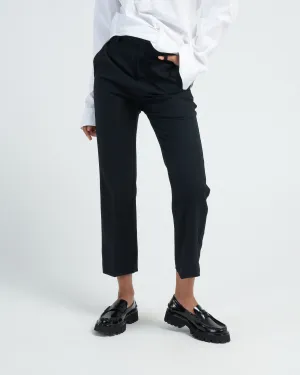 classic crease pants - black