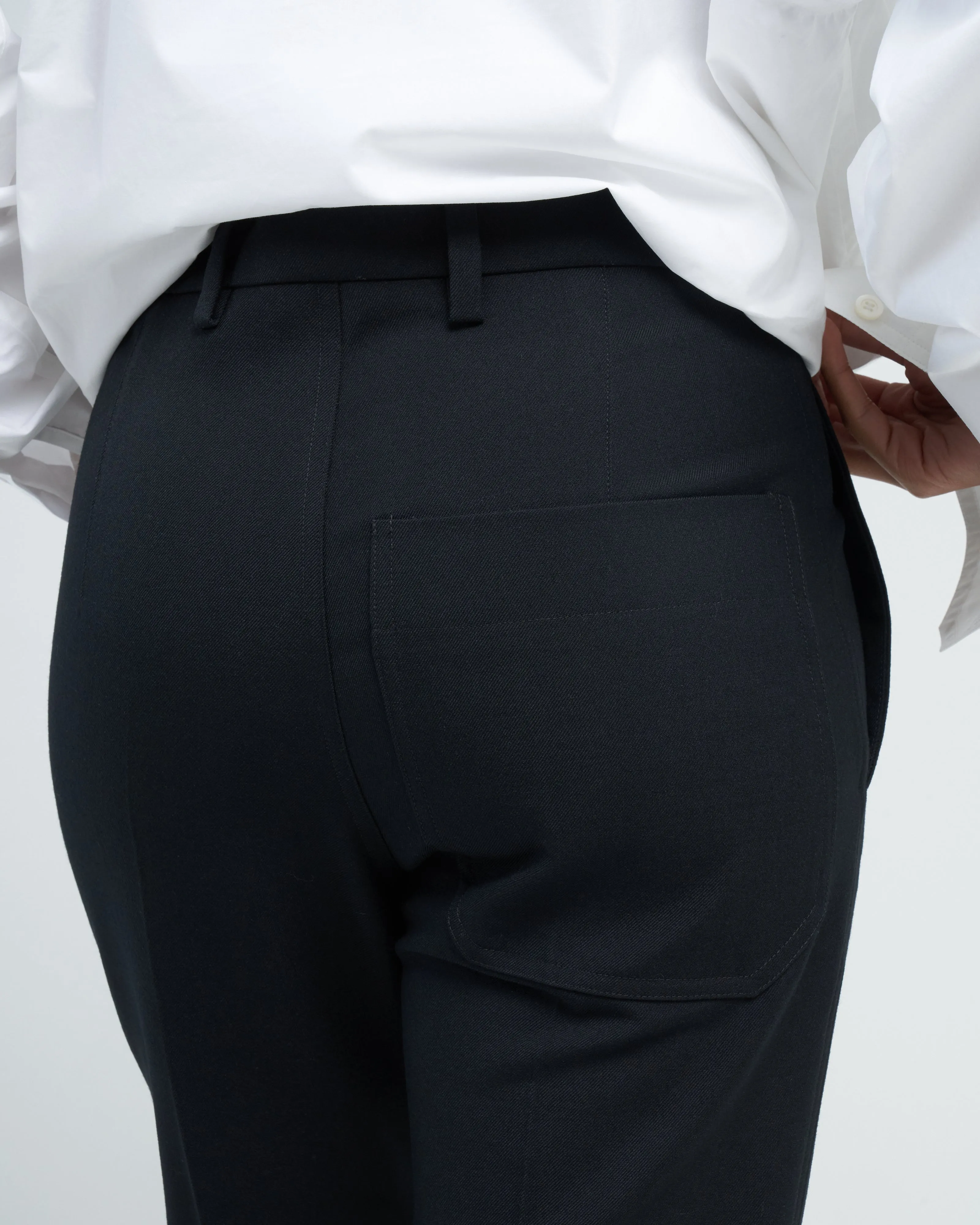 classic crease pants - black
