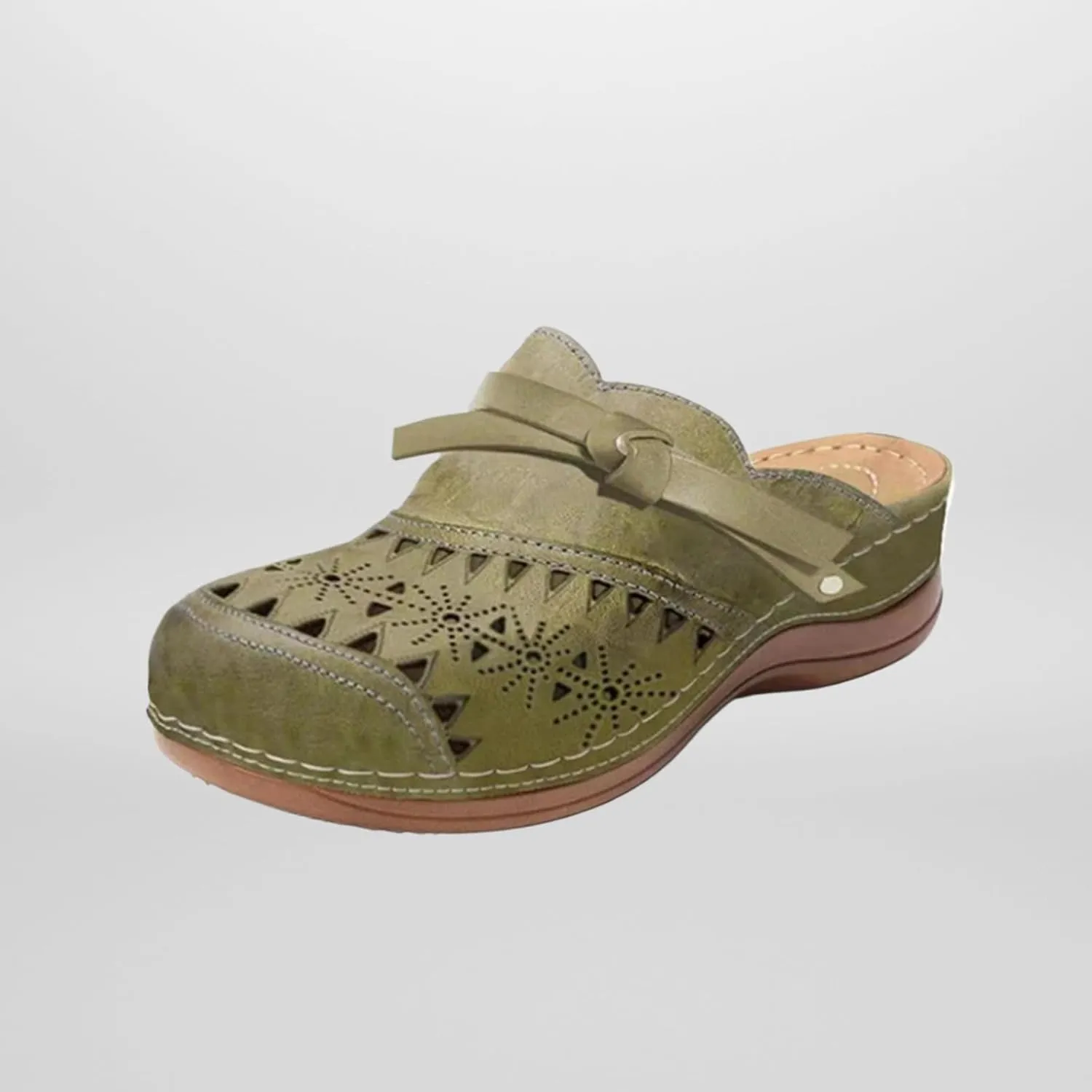 Clogs for Women 2025 Arch Support Orthopedic Sandals Wide Width Wedge Sandals Bow Hollow Breathable Platform Wedge Sandal Outdoor Beach Slippers Closed Toe Slippers