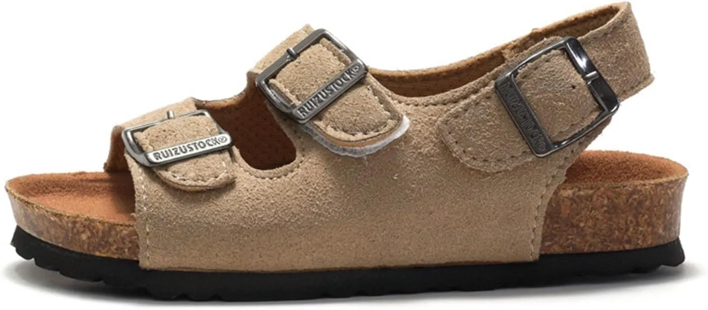 Comfortable Boys Kids Sandals Outdoor Shoes Rui Foot Spring And Summer Children Boys Girls Cork Sandals One Word Shoes Flip Flops Beach Double Ring