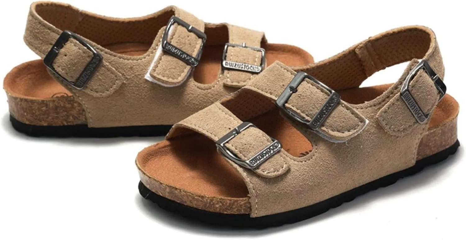 Comfortable Boys Kids Sandals Outdoor Shoes Rui Foot Spring And Summer Children Boys Girls Cork Sandals One Word Shoes Flip Flops Beach Double Ring
