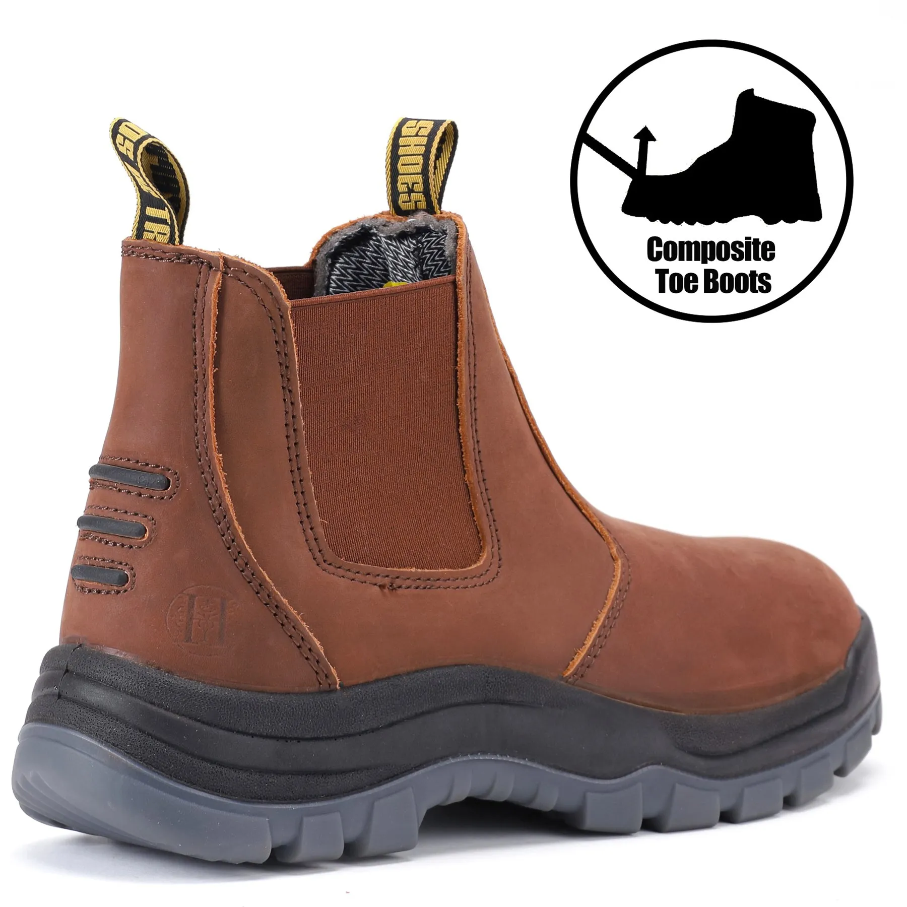 CRZ 802 /CRZ 822 Soft/Composite Toe 6" Slip On Composite Toe Waterproof Slip Resistant Anti-Static Mens Work Boots