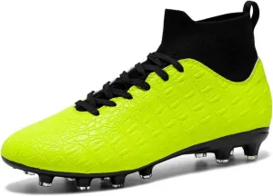 DHOVOR Men's Women's Soccer Cleats Light-Weight Athletics Football Shoes High-Top Football Boots Outdoor Soccer Shoes