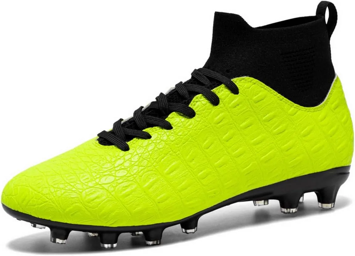 DHOVOR Men's Women's Soccer Cleats Light-Weight Athletics Football Shoes High-Top Football Boots Outdoor Soccer Shoes