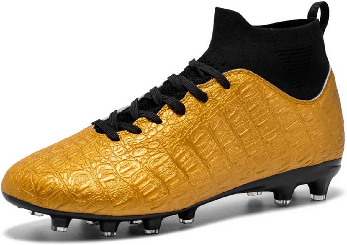 DHOVOR Men's Women's Soccer Cleats Light-Weight Athletics Football Shoes High-Top Football Boots Outdoor Soccer Shoes