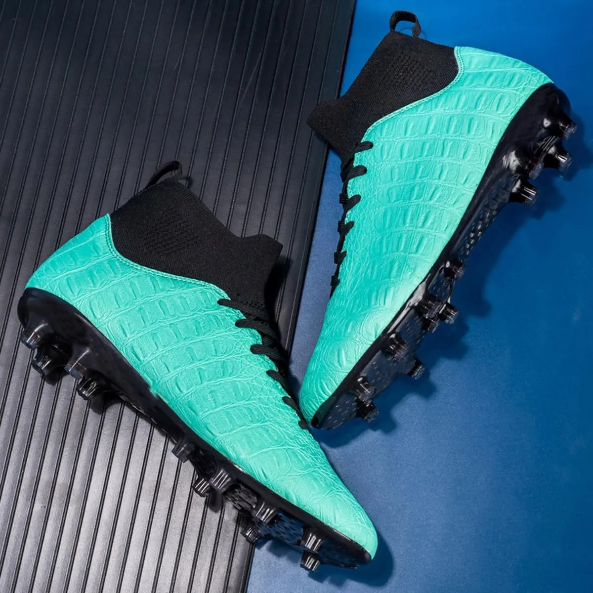 DHOVOR Men's Women's Soccer Cleats Light-Weight Athletics Football Shoes High-Top Football Boots Outdoor Soccer Shoes