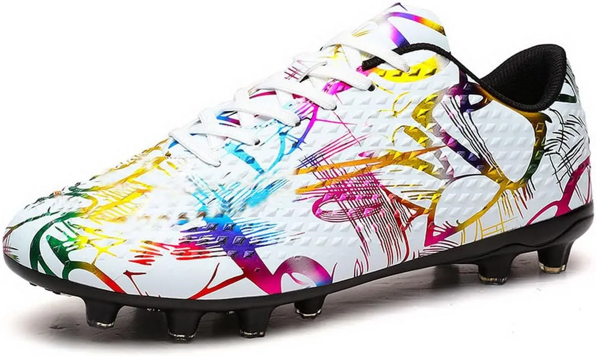DHOVOR Womens Soccer Cleats Youth High-Top Football Cleats Athletics Football Shoes Outdoor and Indoor Soccer Shoes