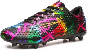 DHOVOR Womens Soccer Cleats Youth High-Top Football Cleats Athletics Football Shoes Outdoor and Indoor Soccer Shoes