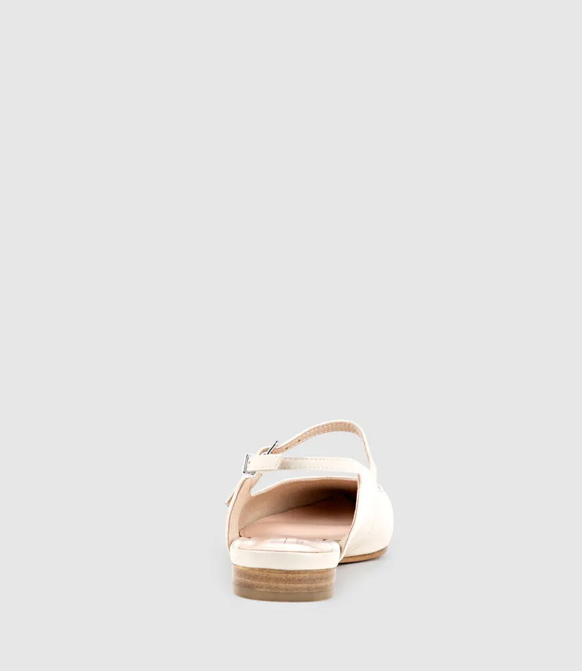 EUGENIA Flat Slingback with Strap in Offwhite Calf