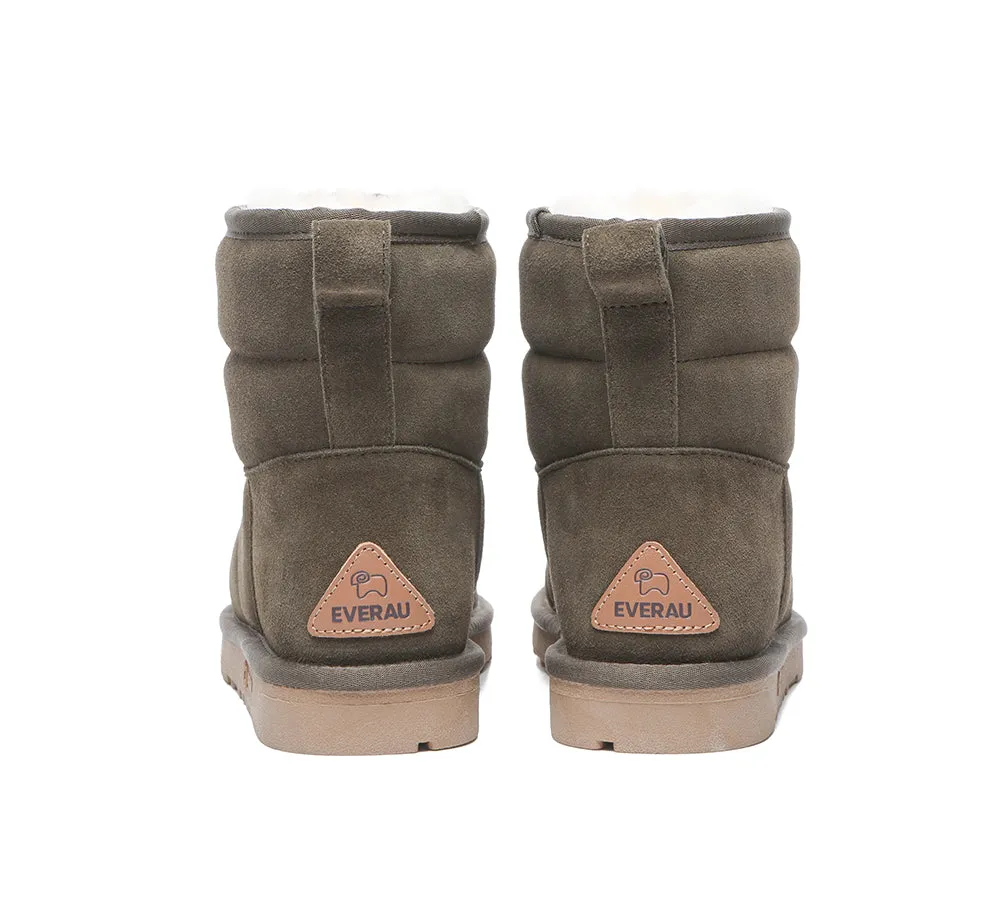 EVERAU® Mini Sheepskin Boots Women Mini Puffer