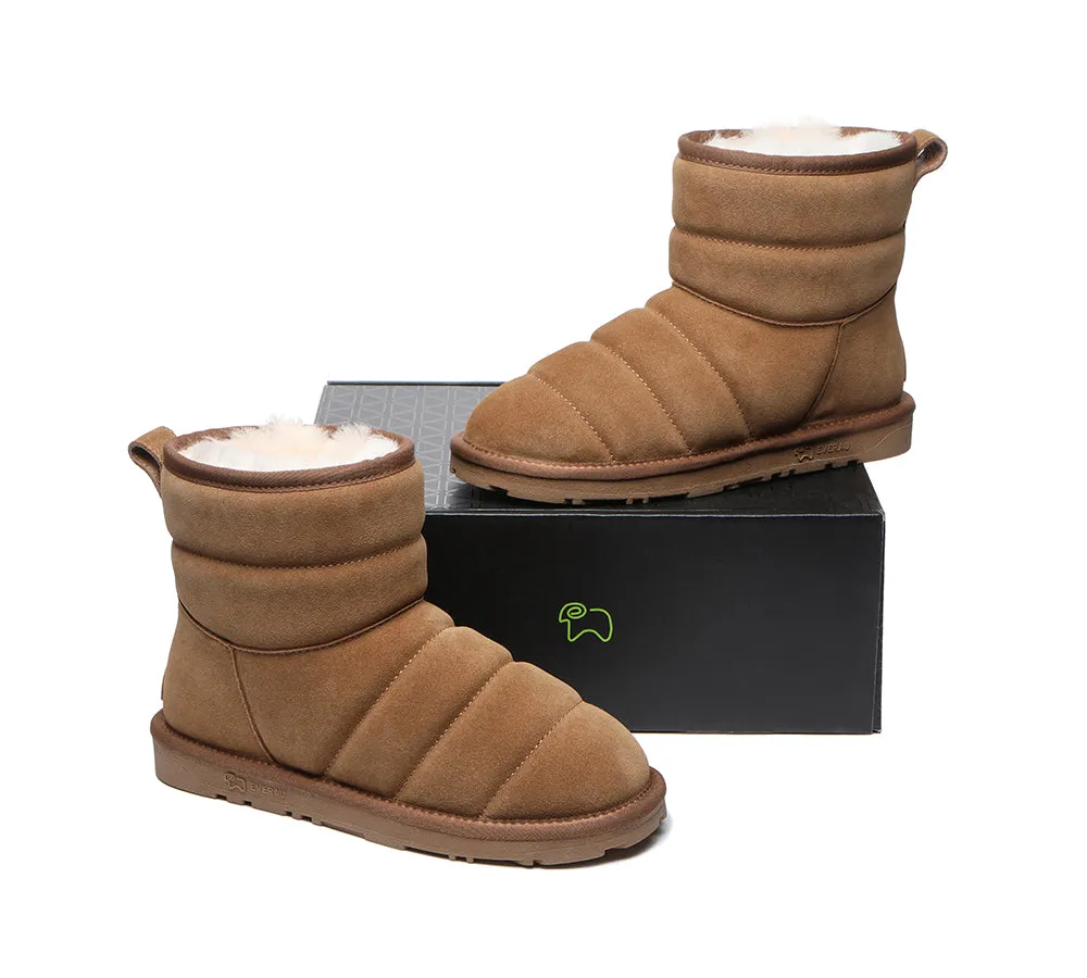 EVERAU® Mini Sheepskin Boots Women Mini Puffer
