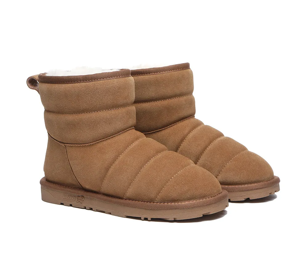 EVERAU® Mini Sheepskin Boots Women Mini Puffer