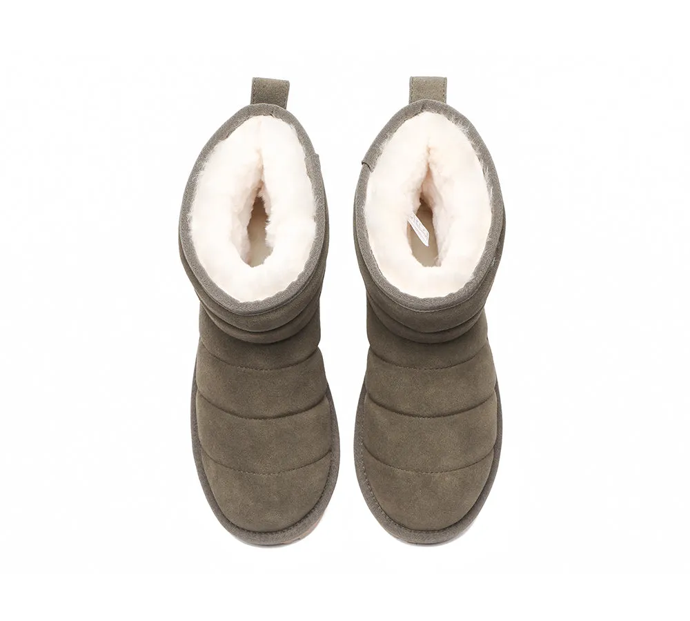 EVERAU® Mini Sheepskin Boots Women Mini Puffer