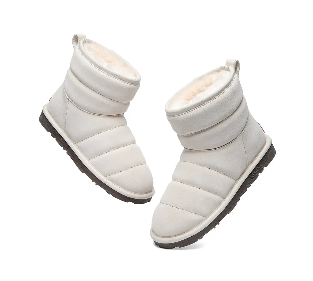 EVERAU® Mini Sheepskin Boots Women Mini Puffer