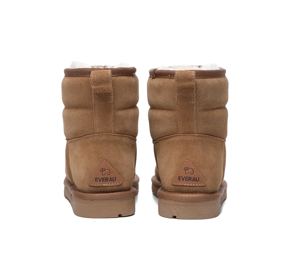 EVERAU® Mini Sheepskin Boots Women Mini Puffer