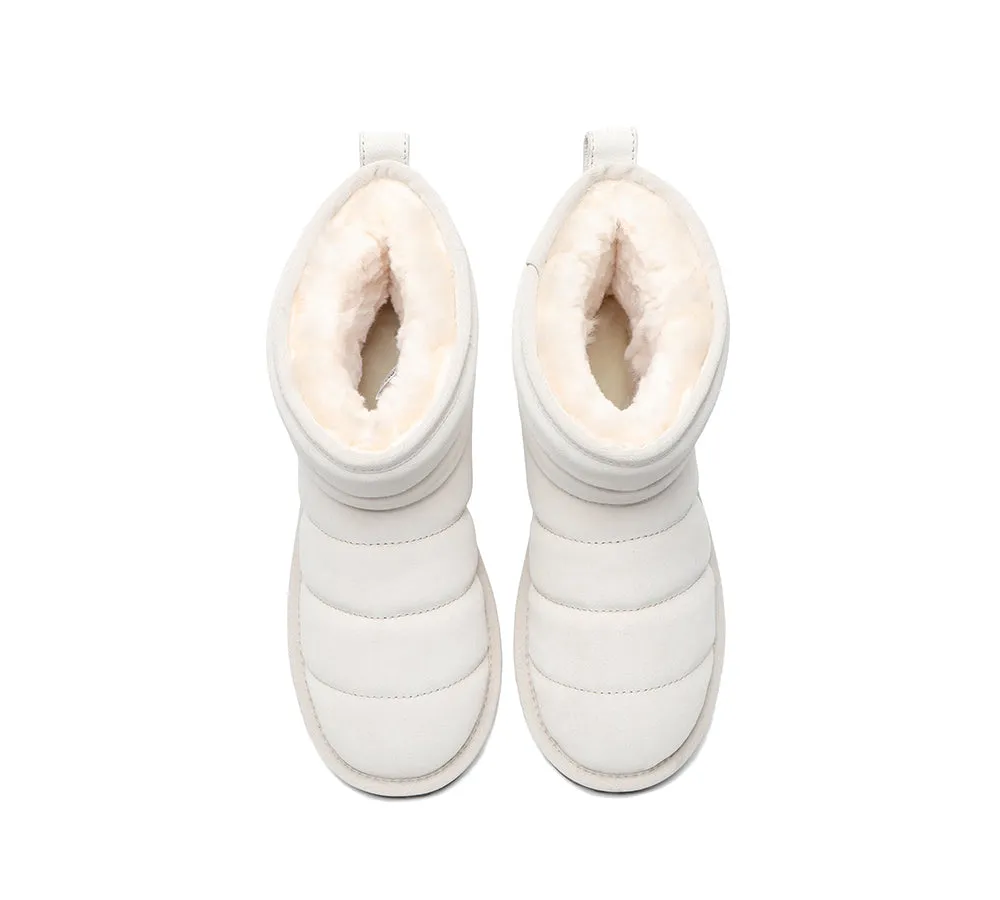 EVERAU® Mini Sheepskin Boots Women Mini Puffer