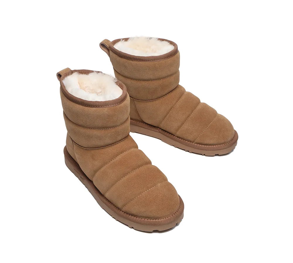 EVERAU® Mini Sheepskin Boots Women Mini Puffer