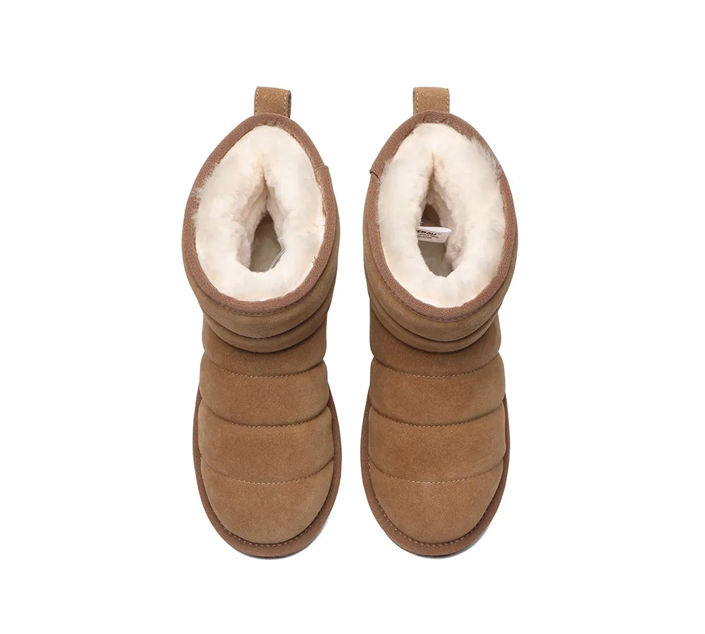 EVERAU® Mini Sheepskin Boots Women Mini Puffer