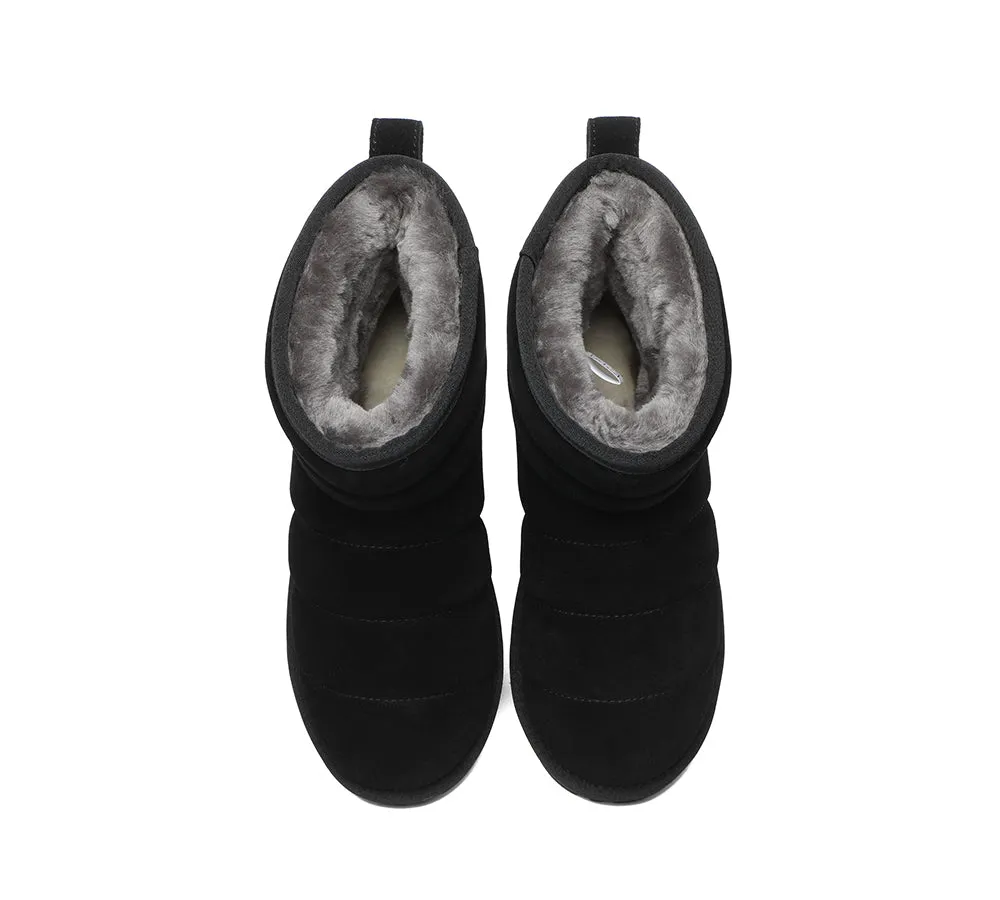 EVERAU® Mini Sheepskin Boots Women Mini Puffer