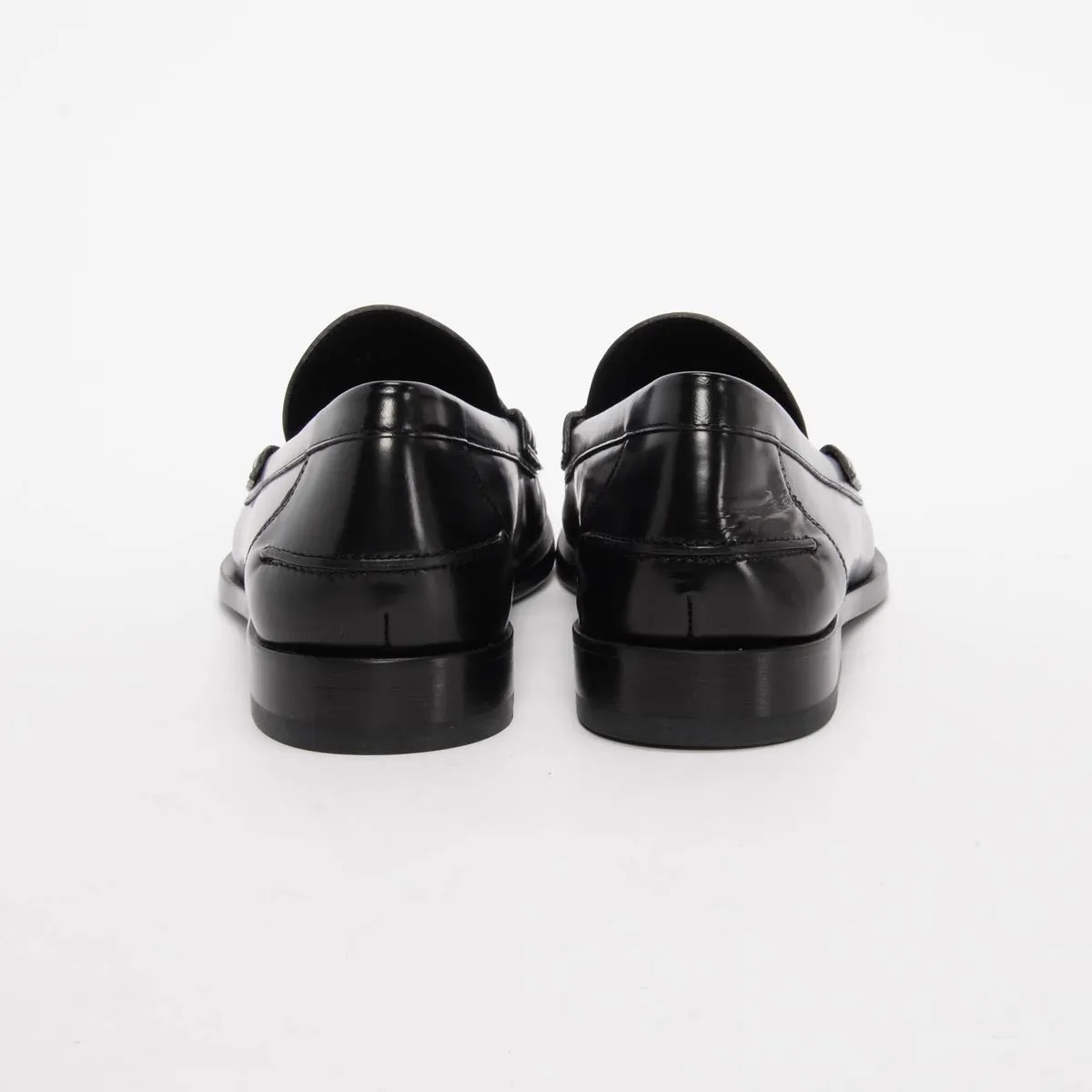 Fendi Black Hi-Shine Penny Loafers 11.5