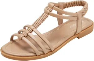 Flat Gladiator Sandals Women Comfortable Hollow Out Slip On Sandals Lightweight Beach Shoes with Adjustable Ankle Strap Slip On Shoes for Summer, Beach, Hiking & Casual Wear