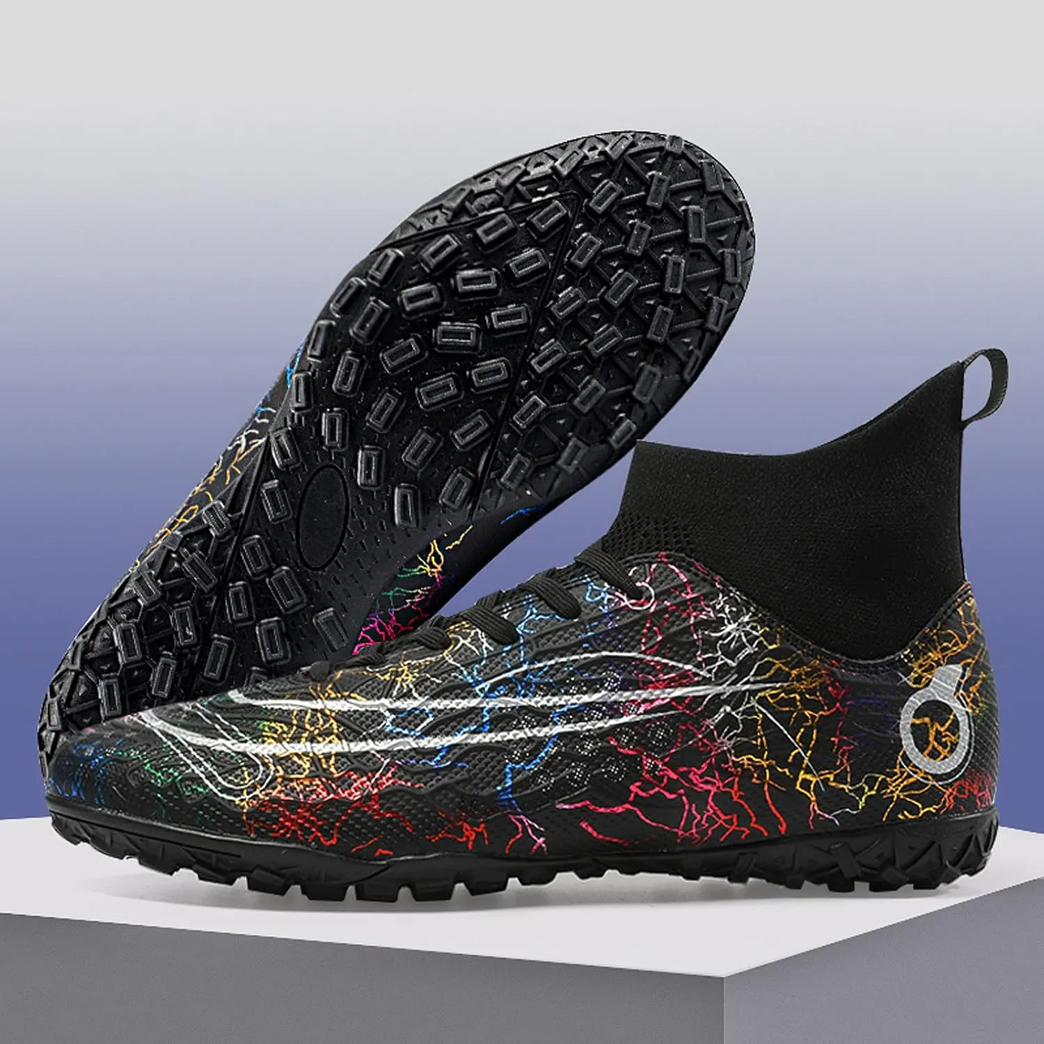 FLIOZY Mens High-Top Soccer Boots Big Kids Professional Training Shoes Athletic Soccer Shoes Turf Shoes Outdoor Football Shoes Sneaker