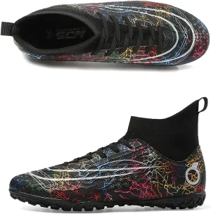 FLIOZY Mens High-Top Soccer Boots Big Kids Professional Training Shoes Athletic Soccer Shoes Turf Shoes Outdoor Football Shoes Sneaker