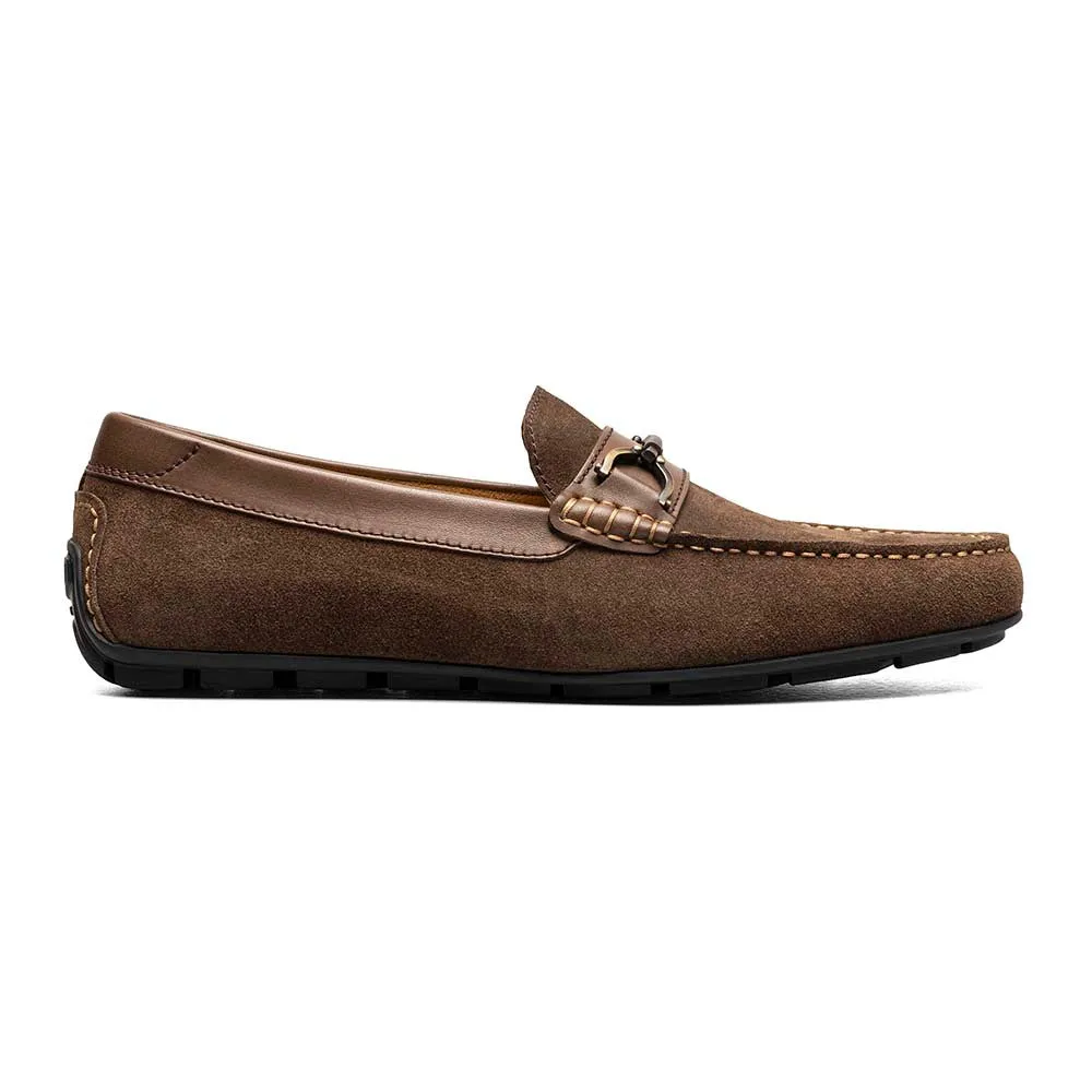 Florsheim Brown Bit Suede and Leather Driver Moc Toe Shoes