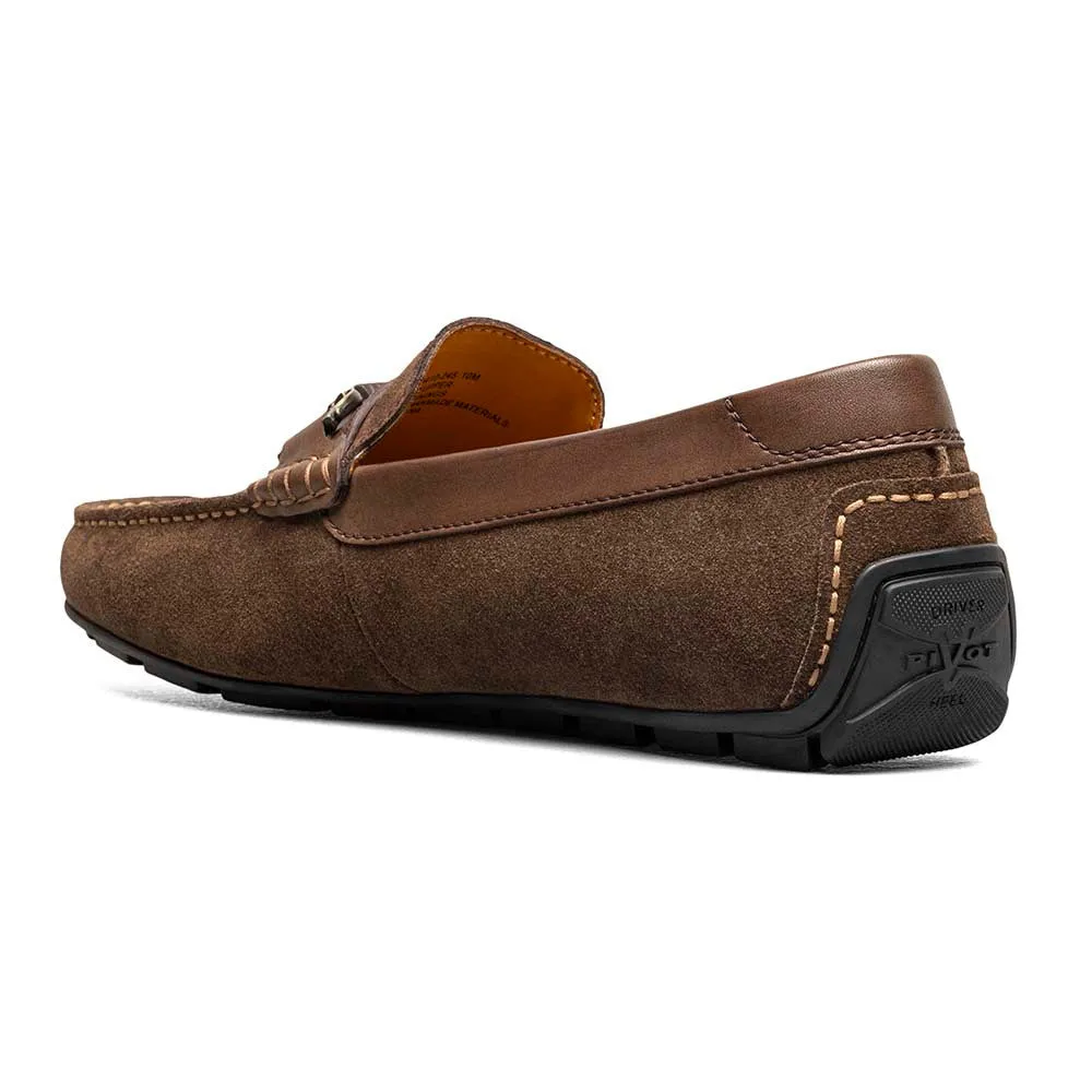 Florsheim Brown Bit Suede and Leather Driver Moc Toe Shoes