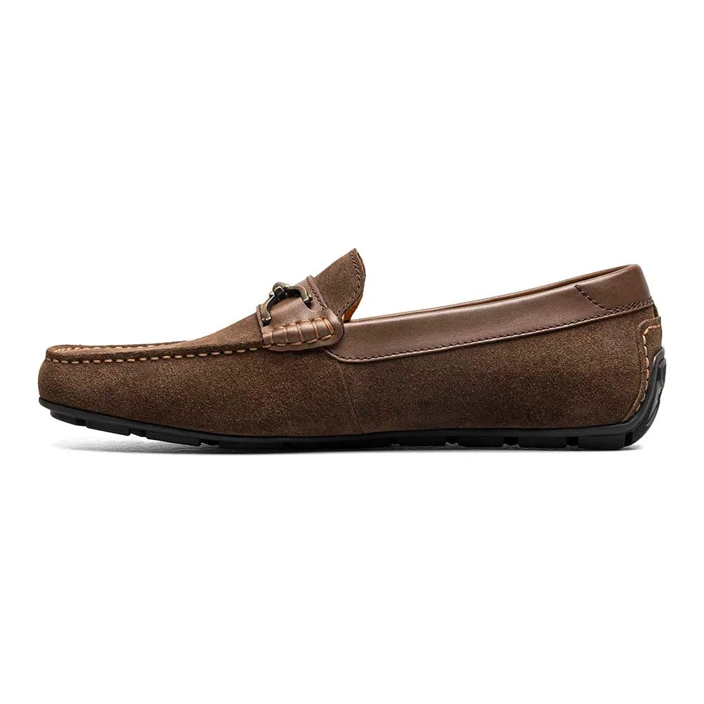 Florsheim Brown Bit Suede and Leather Driver Moc Toe Shoes