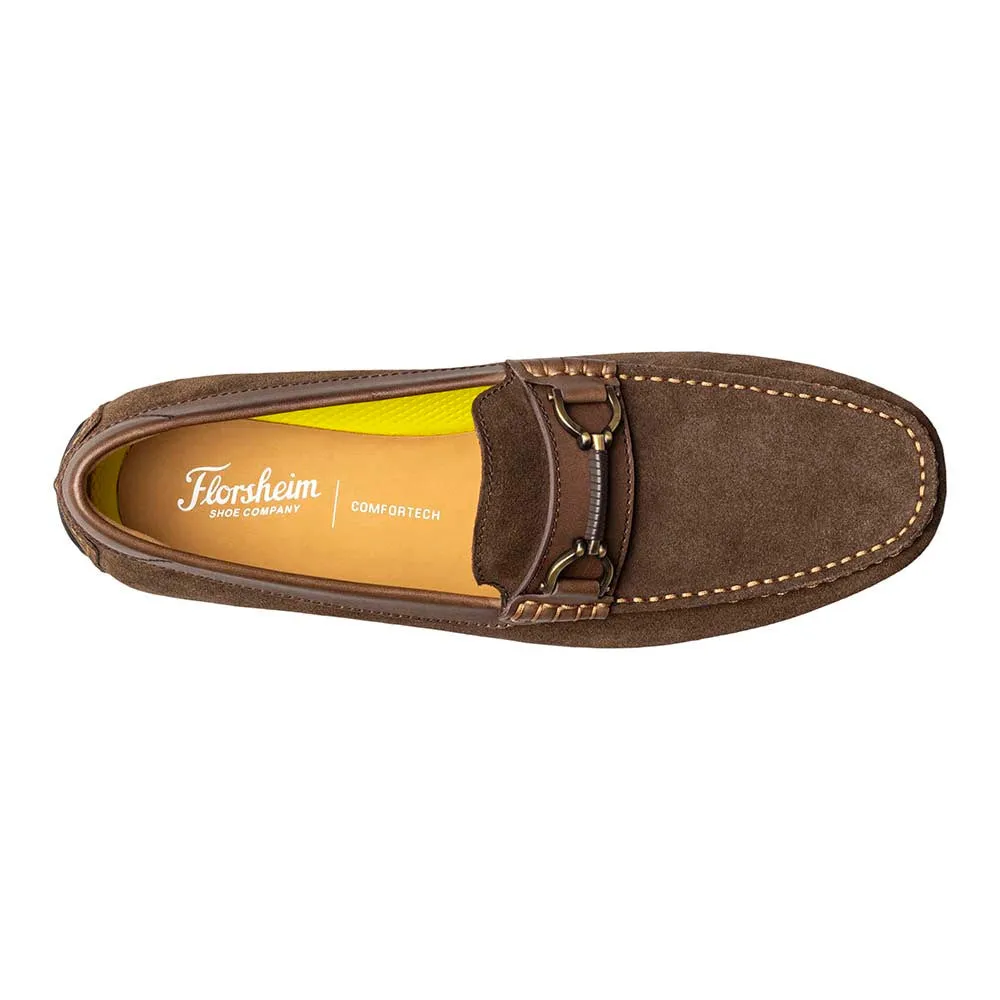 Florsheim Brown Bit Suede and Leather Driver Moc Toe Shoes