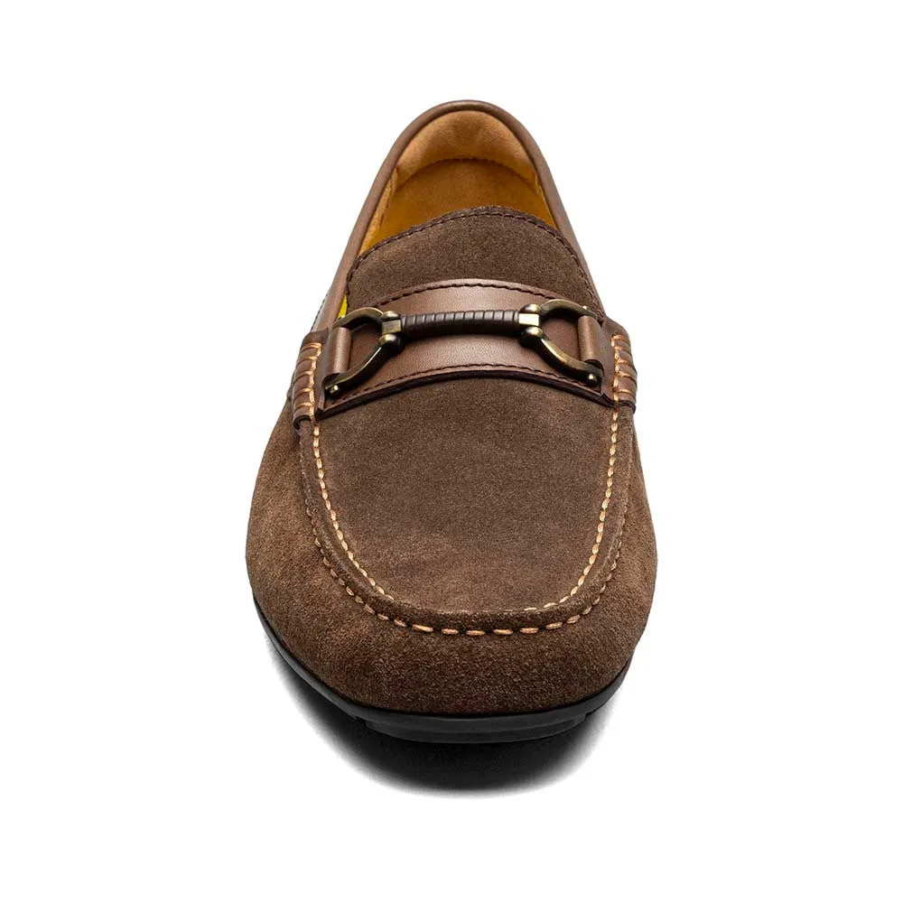Florsheim Brown Bit Suede and Leather Driver Moc Toe Shoes